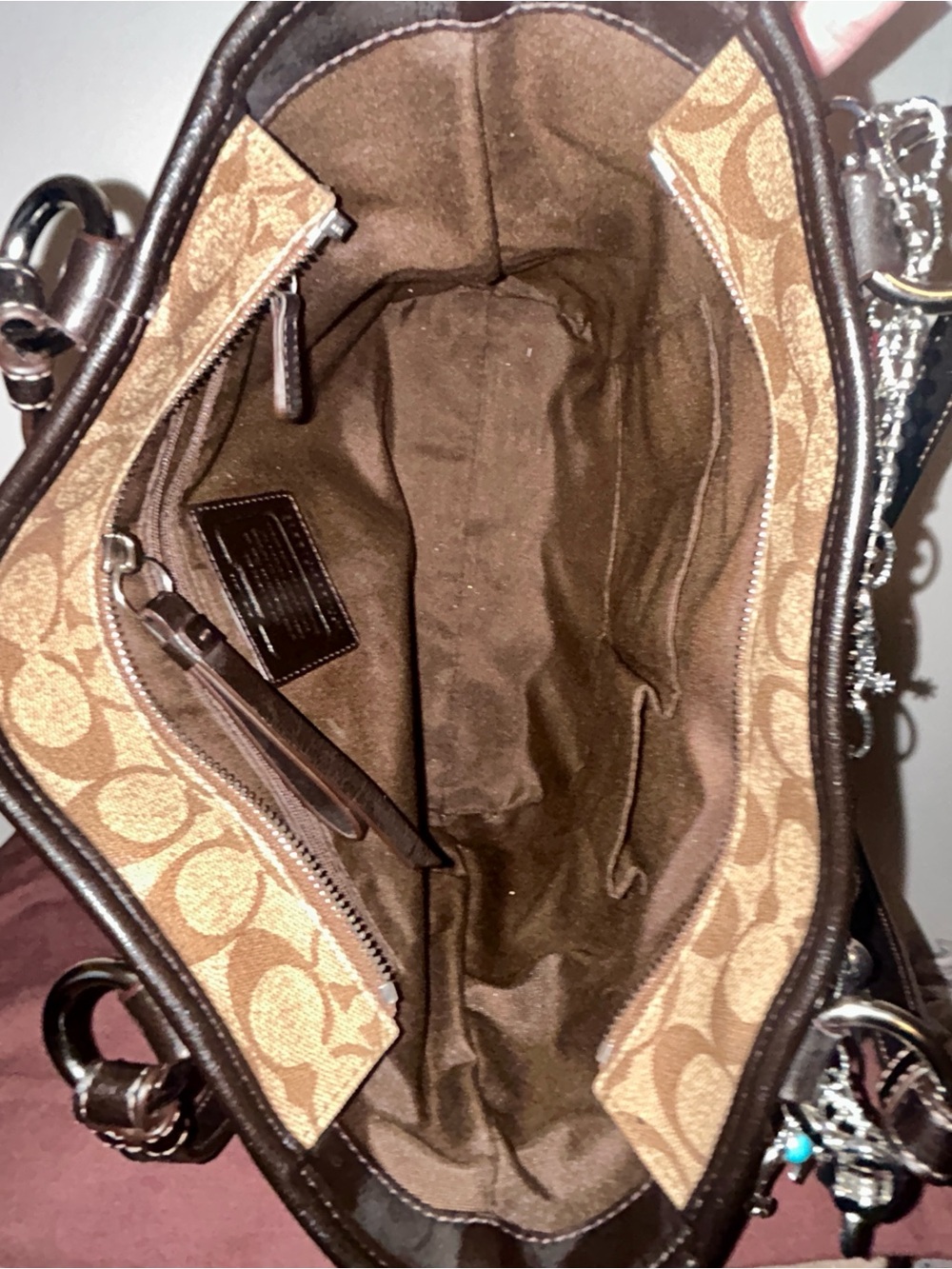 Coach Peyton Signature Heritage Pocket Tote Bag Y2K Vintage - Picture 11 of 14